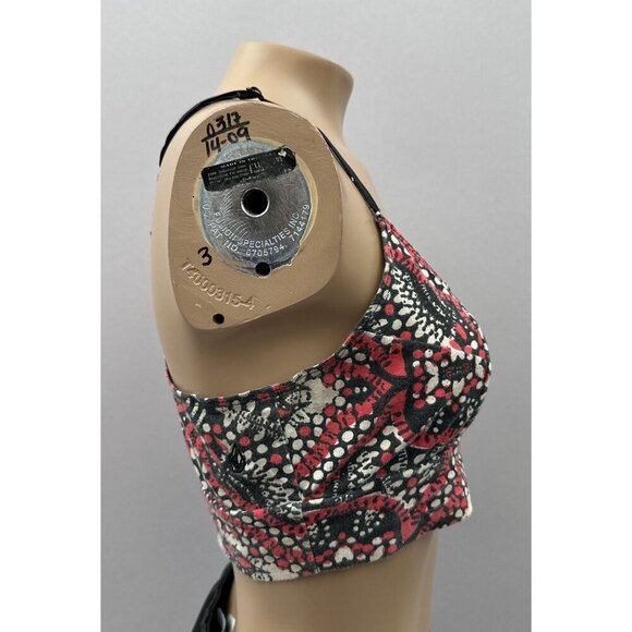 Volcom‎ Printed Crop Bralette Scoop Neck Adjustable Straps Mid-Racerback M - Picture 3 of 8
